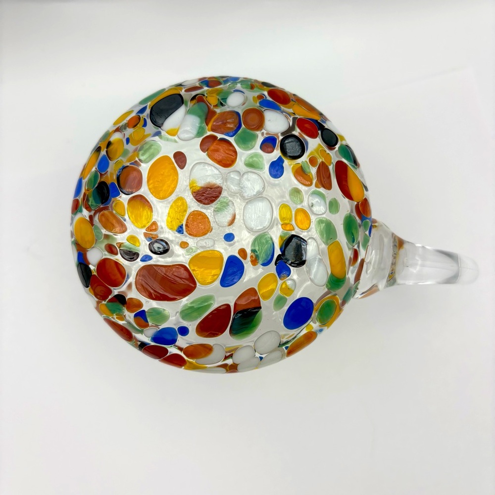 Murano White Crystal Confetti Studio Art Glass Mug NWT - Picture 5 of 6